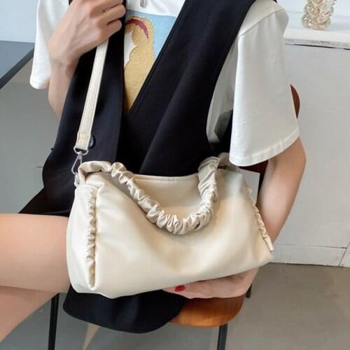 Crossbody Bag Women Shoulder Bag Female Designer Handbag Pleated Bag Backpack Fashion 2021 PU Leather All-match High Capacity