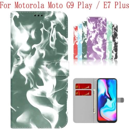 Sunjolly Case for Motorola Moto G9 Play E7 Plus Wallet Stand Flip PU Phone Case Cover coque capa Case Cover