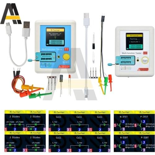TC-T7 TC-T7-H TFT Transistor Tester Multimeter Colorful Display For Diode Triode MOS/PNP/NPN Capacitor Resistor Transistor