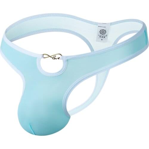 Men G Strings Thong Underwear Ice Silk Sexy Gay Sissy Tanga Hombre Jockstrap Penise Bag Breathable Thin Men Underwear