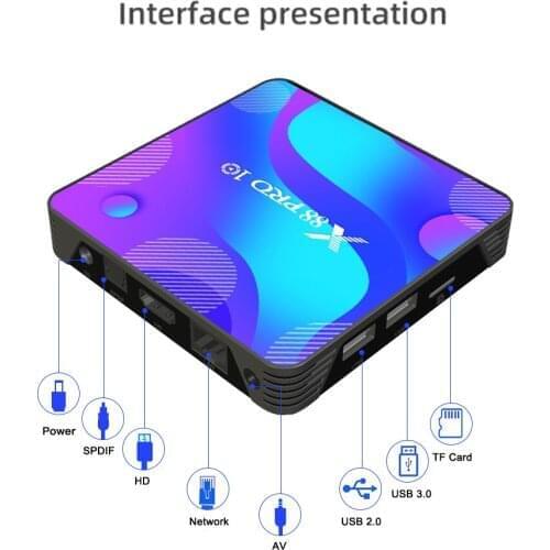 20pcs/lot dhl free X88 PRO10 TV Box Android 10 RK3318 2.4&5G Wifi BT 2G/16G 4G/32G 64G 128G Quad Core 4K media player