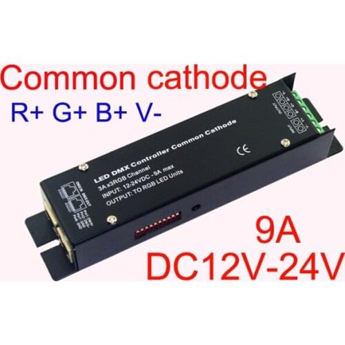 High Frequency 3CH DMX512 led RGB controller Constant voltage common cathode DMX decoder,3A each color WS-CC-DMX-32 for LEDlight