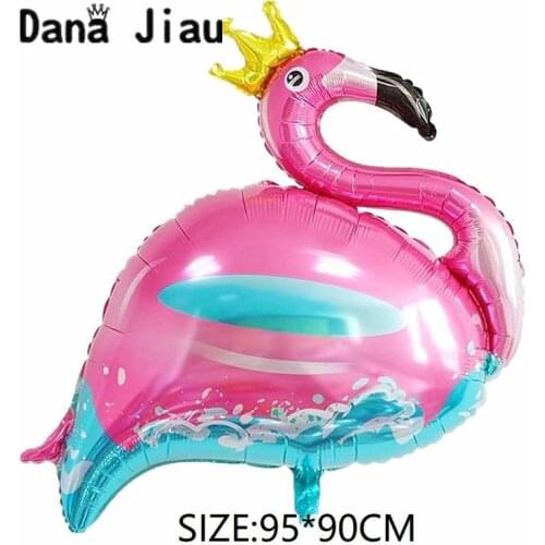High quality Pink Flamingo foil balloon happy birthday party balloon golden crown swan wedding decoration ball supplier