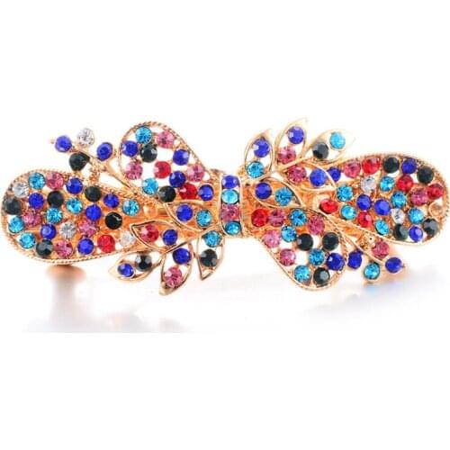 High End Hair Jewelry Big Crystal Flowers Barrettes Top Rhinestone Hair Clips Wedding Hair Accessories Brand Hairpins Hairwear
