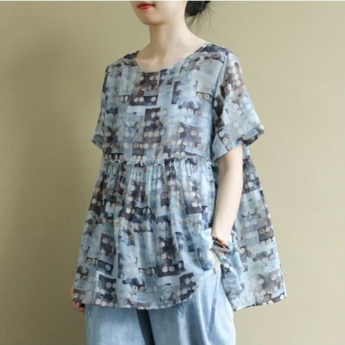 Women Summer Polka Dot Loose Blouse Female Casual Print Short Sleeve Tops Female Loose 2020 Shirts
