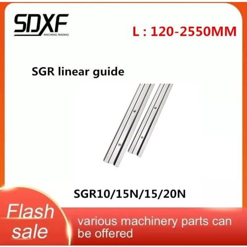 1/2PC built-in dual-axis linear guide SGR10/15N/15/20N square roller slide bearing optical axis length is 1200-2550mm