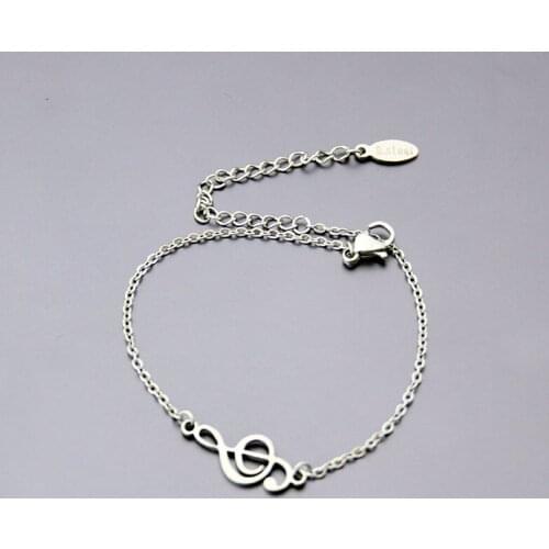 1Pc New Musician Note Stainless Steel Bracelet Simple Charm Bracelets Female Cute Jewelry Fashion Bangles For Women