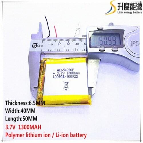 1pcs [SD] 3.7V,1300mAH,[654050] Polymer lithium ion / Li-ion battery for TOY,POWER BANK,GPS,mp3,mp4,cell phone,speaker