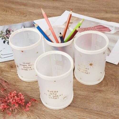 1PCS Cute Makeup Brush Holder Pen Pencil Holder Storage Gifts Round Students Supplies