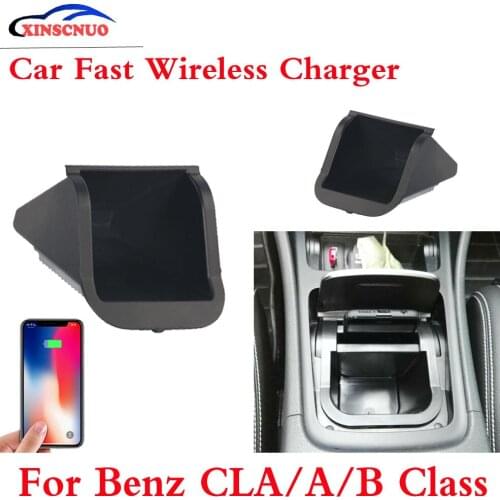 10W QI Car wireless Charger For Mercedes Benz CLA/A Class/B Class 2015-2018 Fast Charging Case Plate Central Console Storage Box