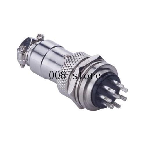 5Pcs GX16-8 Pin Screw Type Electrical Aviation Plug Socket Connector New