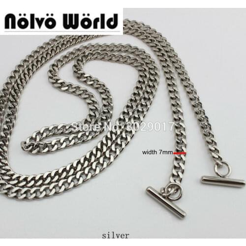 8pcs 7mm Width 120cm 130cm Hight Quality Plating Cover Wholesale DIY Chains Bags Purses Strap Replacement DIY Handle Accessory