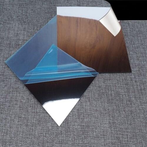 9pcs/set Self adhesive mirror film Wall Stickers Paster big Mosaic back glue decorative protective mirror sticker home decor