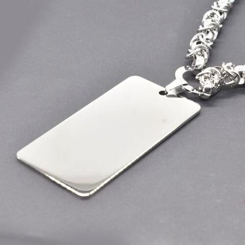 AMUMIU NEW Arrival Dog Tag Stainless Steel Blank Pendant Necklace 75*40 Military Army ID Tag Name Blank Dog Tags KJP50