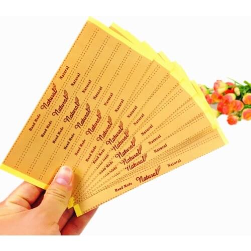Free shipping 600PCS Strip Vintage Natural HandMade Craft Cake Packaging Baking DIY Gift Stickers Scrapbooking