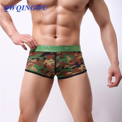 Mens Boxers Sexy Men Underwear Male Underpants Camouflage Male Panties Polyester Shorts U Convex Pouch Boxers Trunk