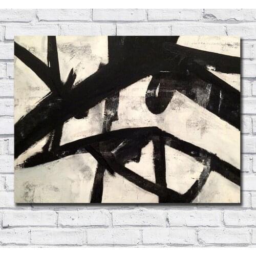 Large Size hand painted Franz Kline High Street Oil Painting Art Home Decor Living Room Modern Canvas Paintings No Frames