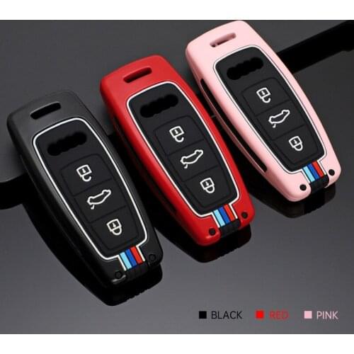 Car Key Case Cover Key Bag For Audi a1 a3 8v a4 b9 a5 a6 c8 q3 q5 q7 tt Keychain Accessories Car-Styling Auto Holder Shell