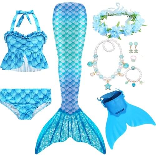 Little Mermaid Tail Girls Dress Children Swimsuit Cosplay for Birthday Party Mermaid Tail Bikini Swimwear Swimsuit For Girls