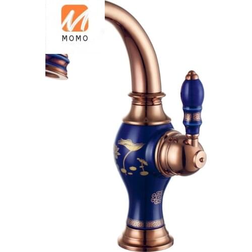 Water saving High End Luxury Chrome wash Basin hot cold faucets via