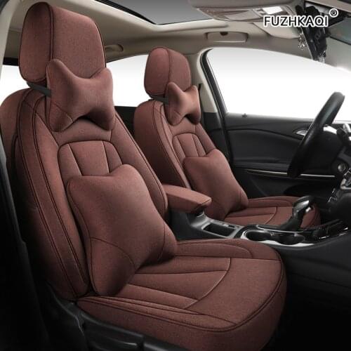 FUZHKAQI Custom FLAX car seat covers set For JEEP Compass Wrangler Patriot Cherokee Grand Cherokee Commander Renegade car sears