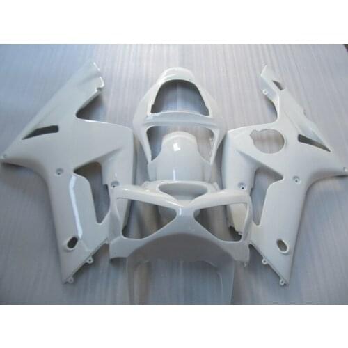 Injection mold plastic Fairing kit for Kawasaki NINJA ZX6R 2003 2004 all glossy white aftermarket ZX-6R 03 04 fairings set HK47