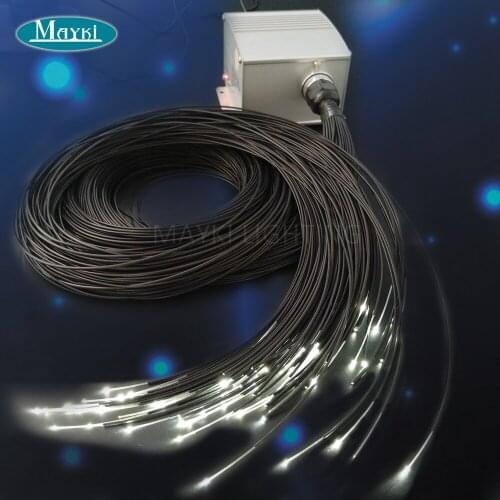 Maykit Patio LED Fiber Optic Star With 1.5mm Black PVC Sheathed And 6 Color Fibre Light Source Remote Controller With CE RoHS
