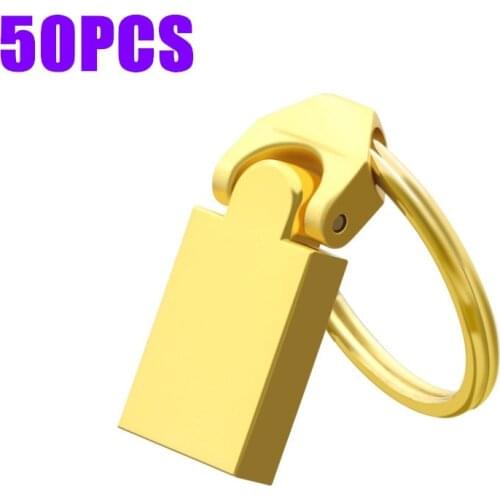 50PCS Metal USB Flash Drive 2.0 Mini Pen Drive 64GB 32GB 16GB Memory Stick Pendrive 8GB 4GB USB Sticks Free Custom logo