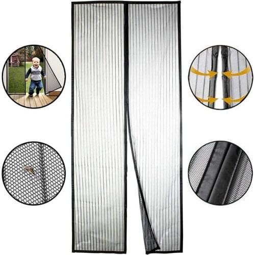Anti Mosquito Insect Magnet Fly Screen Door Curtain Net Door Built-in Magnetic Polyester Mosquito Curtains for Home Kitchen