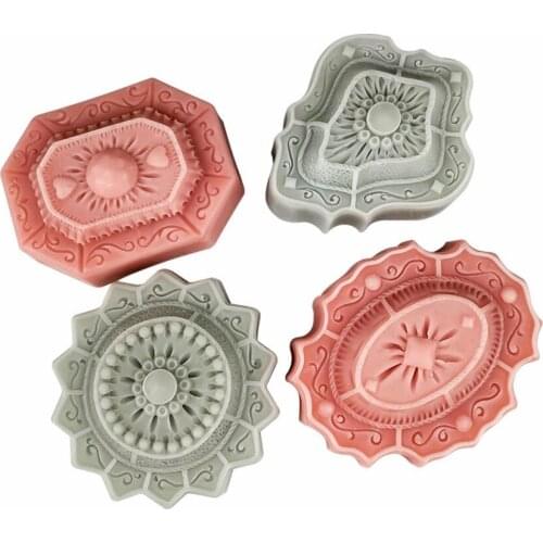 LXYY Vintage Palace Pattern Handmade Soap Candle Silicone Mould Mousse Chocolate Cake Silicone Molds Classical Pattern 4 Styles
