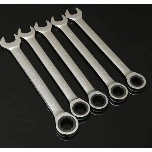 Comination Ratcheting Wrench Set Metric Sizes 6-32mm 72-Tooth Quick Wrench Fixed Head Ratchet Spanner