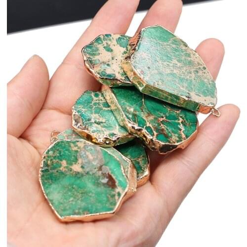 Natural stone pendant drop-shaped faceted Green Agates pendant necklace for DIY jewelry best birthday gift size 20x45-30x50mm