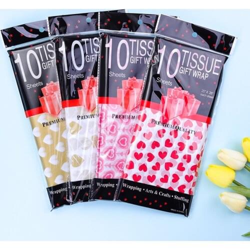 50*66 Cm Gift Wrapping Paper DIY Handmade Craft Star Love Dot Pattern Tissue Paper 10 Sheets/lot Floral Packaging Material