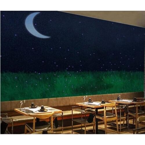 Custom 3d photo wallpaper Childrens room restaurant hand painted moon wallpapers restaurant background wall decoration