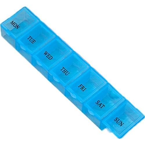 Portable 7 Lattice Weekly Medicine Pill Box Portable Size Travel Medicine Holder Tablet Storage Case Container