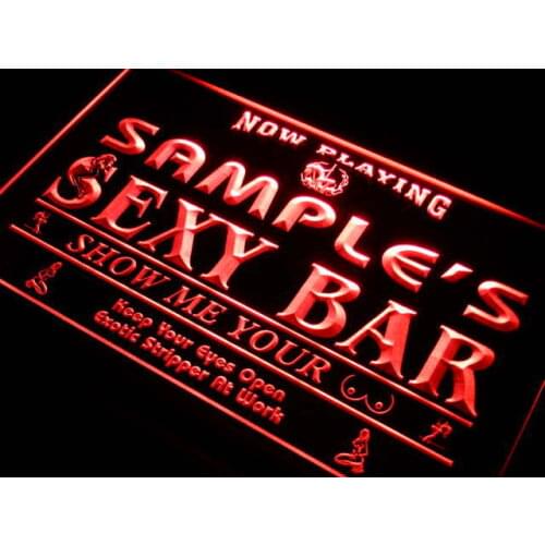 Qk-tm Name Personalized Custom Sexy Bar Now Playing Stripper Bar Beer Neon Light Signs with On/Off Switch 7 Colors 4 Sizes