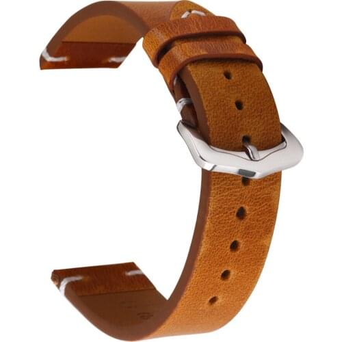 BEAFIRY Watch Band 18mm 19mm 20mm 22mm 24mm Genuine Leather Strap Watchband for fossil huawei Samsung Men Women Brown Black Blue