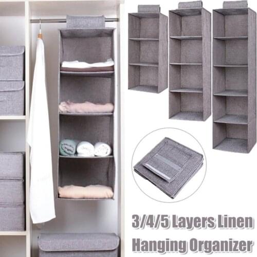 Linenette Hanging Wardrobe Hanging Bag Storage Cabinets Large Capacity Clothing Space Saver 3/4/5 Layers Household Supplies