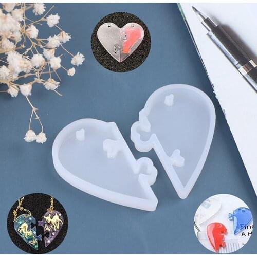 1Pc Silicone Mold Love Lock for Lovers Pendant DIY Epoxy Resin Mould Necklace Casting Mold Jewelry Making Tools