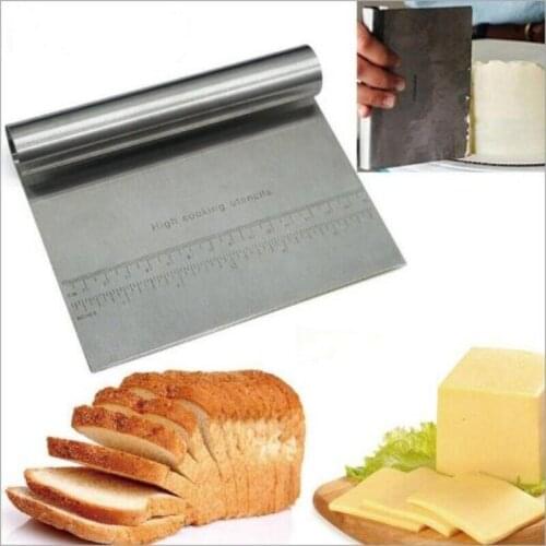 Stainless Steel Cake Scraper Pastry Cutters Baking Cake Cooking Dough Scraper Spatulas Edge DIY Baking Decorating Tools