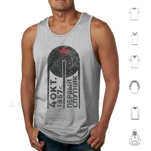 Sputnik 1 First Satellite - Black Edition tank tops vest sleeveless Space Mission Rockets Rocket Orbits