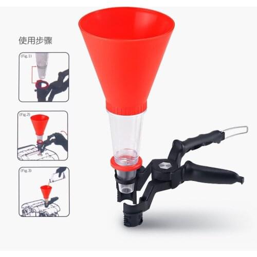 Universal Auto Car Vehicle Oil Adding Plastic Funnel with Clamp Base Bracket 2019