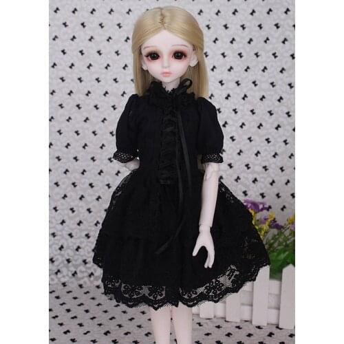1/3 1/4 1/6 BJD Doll BJD/SD Fashion Black Dress Clothes Cute Doll Dress For Baby Girl Gift