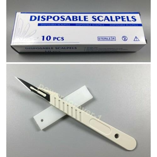 1~50Box11# Medical Scalpels Dental Disposable Sterile Surgical Blade Cuspidal Handle Stainless Steel Scalpel Knives Individual
