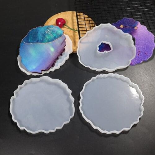 1PC DIY Coaster Tray Mirror Silicone Resin Mold for Table Decoration UV Resin Mold Epoxy Resin Art Supplies Resin Mold DIY