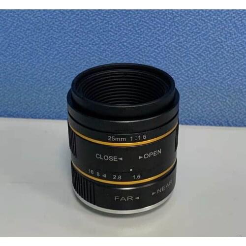 10 Mega Pixel C-Mount 25mm 1.1" F1.6 High resolution FA / Machine Vision fixed focal length lenses manual Iris CCTV lens