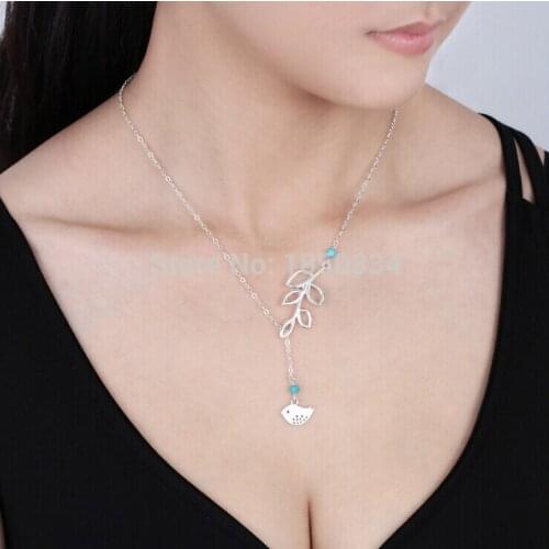 10pcs Selling leaves & Bird Pendant Necklace Clavicle Chain For Women Fast Shipping Girl Jewelry B5