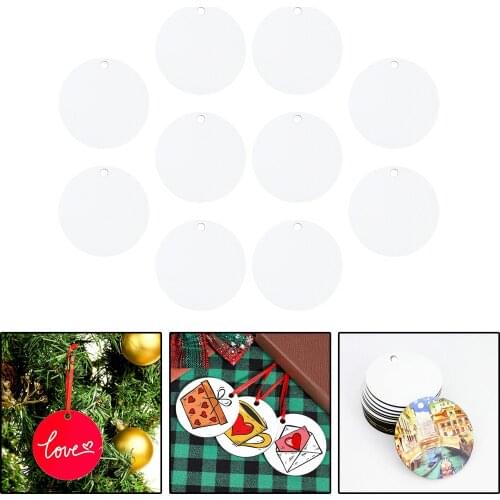 10 Pieces Sublimation Wooden Ornaments Sublimation Blank Pendants Personalized Christmas Tree Pendant Wooden Hanging Decor