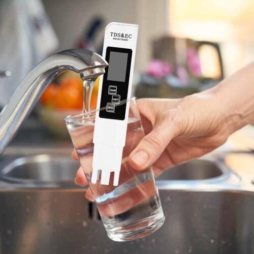 3 in 1 Portable LCD Digital EC Meter TDS EC Tester Pen Water Purity PPM Filter with 4 Different Modes Water Level Tester