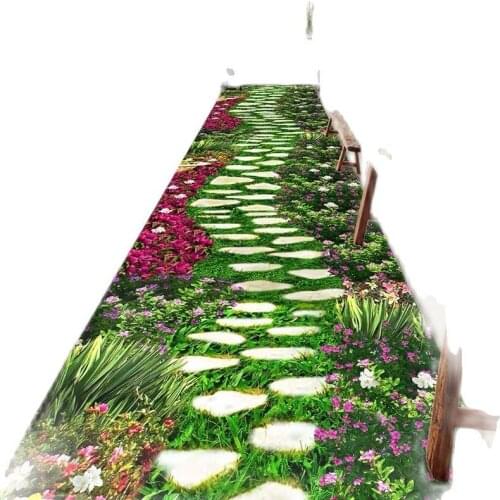 3d flower grass hotel/bar/restaurant/home corridor carpet garden path hall long carpet